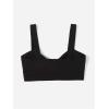 imageOYOANGLE Womens Knot Tie Front Cami Tops V Neck Sleeveless Backless Casual Cropped Tank TopBlack