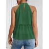imageOYOANGLE Womens Layered Ruffle Hem Sleeveless Halter Chiffon Blouse Flowy Tank TopsDark Green
