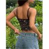 imageOYOANGLE Womens Leopard Print Spaghetti Strap Crop Cami Tops Scoop Neck Sleeveless Tank TopBlack and Brown