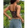 imageOYOANGLE Womens Leopard Print Spaghetti Strap Crop Cami Tops Scoop Neck Sleeveless Tank TopBrown