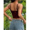 imageOYOANGLE Womens Leopard Print Spaghetti Strap Crop Cami Tops Scoop Neck Sleeveless Tank TopRed