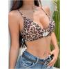 imageOYOANGLE Womens Leopard Print V Neck Rib Knit Micro Crop Cami Tops Y2K Going Out Camisole StreetwearBrown