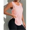 imageOYOANGLE Womens Mesh Workout Tank Top Athletic Running Sleeveless Shirts Yoga Gym TopsPink