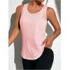 imageOYOANGLE Womens Mesh Workout Tank Top Athletic Running Sleeveless Shirts Yoga Gym TopsPink
