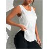 imageOYOANGLE Womens Mesh Workout Tank Top Athletic Running Sleeveless Shirts Yoga Gym TopsWhite