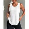 imageOYOANGLE Womens Mesh Workout Tank Top Athletic Running Sleeveless Shirts Yoga Gym TopsWhite