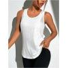 imageOYOANGLE Womens Mesh Workout Tank Top Athletic Running Sleeveless Shirts Yoga Gym TopsWhite