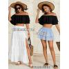 imageOYOANGLE Womens Off Shoulder Short Sleeve Ruffle Blouse Summer Vacation Crop TopsBlack