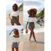 imageOYOANGLE Womens Off Shoulder Short Sleeve Ruffle Blouse Summer Vacation Crop TopsWhite