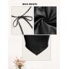 imageOYOANGLE Womens PU Leather Going Out Top Summer Sleeveless Draped Halter Crop Tank Cami TopBlack