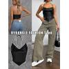 imageOYOANGLE Womens PU Leather Going Out Top Summer Sleeveless Draped Halter Crop Tank Cami TopBlack