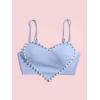imageOYOANGLE Womens Pearls Trim Asymmetrical Hem Cami Crop Top Sleeveless Backless Spaghetti Strap CamisoleBlue