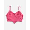 imageOYOANGLE Womens Pearls Trim Asymmetrical Hem Cami Crop Top Sleeveless Backless Spaghetti Strap CamisolePink