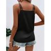 imageOYOANGLE Womens Satin Wrap V Neck Camis Sleeveless Elegant Tank Tops Blouses CamisoleBlack