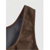 imageOYOANGLE Womens Scoop Neck Renaissance Corset Tops Slim Fit Waistcoat Gothic Medieval Bodice Vest TopBrown