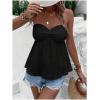imageOYOANGLE Womens Sleeveless Strapless Twist Front Tube Tops Solid Plain Casual Pleated Flared Tank TopsBlack