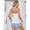 imageOYOANGLE Womens Sleeveless Strapless Twist Front Tube Tops Solid Plain Casual Pleated Flared Tank TopsWhite