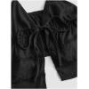 imageOYOANGLE Womens Spaghetti Strap Deep V Neck Crop Cami Tops Tie Front Sleeveless Peplum TopBlack