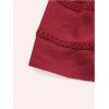 imageOYOANGLE Womens Spaghetti Strap Deep V Neck Crop Cami Tops Tie Front Sleeveless Peplum TopBurgundy