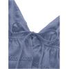 imageOYOANGLE Womens Spaghetti Strap Deep V Neck Crop Cami Tops Tie Front Sleeveless Peplum TopDusty Blue