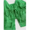 imageOYOANGLE Womens Spaghetti Strap Deep V Neck Crop Cami Tops Tie Front Sleeveless Peplum TopGreen