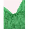imageOYOANGLE Womens Spaghetti Strap Deep V Neck Crop Cami Tops Tie Front Sleeveless Peplum TopGreen