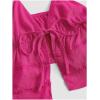 imageOYOANGLE Womens Spaghetti Strap Deep V Neck Crop Cami Tops Tie Front Sleeveless Peplum TopHot Pink