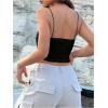imageOYOANGLE Womens Spaghetti Strap Sleeveless Cami Tops Solid Basic Slim Fit Crop CamisolesBlack