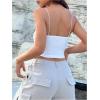 imageOYOANGLE Womens Spaghetti Strap Sleeveless Cami Tops Solid Basic Slim Fit Crop CamisolesWhite