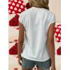 imageOYOANGLE Womens Summer Casual Funny Tee Cute Top Sequin Pocket Front Short Sleeve TShirtWhite