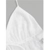 imageOYOANGLE Womens Texture Tie Front Halter Cami Top Deep V Neck Sleeveless Open Back Camisole TopsWhite