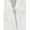 imageOYOANGLE Womens Texture Tie Front Halter Cami Top Deep V Neck Sleeveless Open Back Camisole TopsWhite