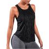imageOYOANGLE Womens Geo Print Sports Athletic Tank Tops Workout Gym Sleeveless ShirtsBlack