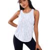 imageOYOANGLE Womens Geo Print Sports Athletic Tank Tops Workout Gym Sleeveless ShirtsWhite