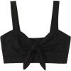 imageOYOANGLE Womens Knot Tie Front Cami Tops V Neck Sleeveless Backless Casual Cropped Tank TopBlack