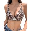 imageOYOANGLE Womens Leopard Print V Neck Rib Knit Micro Crop Cami Tops Y2K Going Out Camisole StreetwearBrown