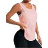 imageOYOANGLE Womens Mesh Workout Tank Top Athletic Running Sleeveless Shirts Yoga Gym TopsPink