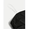imageOYOANGLE Girls Strapless Ruched Tube Top Asymmetrical Hem Party Bandeau TopsBlack