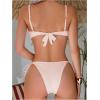 imageOYOANGLE Womens 2 Piece Bikini Set Textured Scallop Trim Push Up Swimsuit Tie Side Bathing Suits SwimwearLight Pink