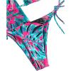 imageOYOANGLE Womens 3 Piece Swimsuit Floral Print Halter Bikini Set Bathing Suit with Beach Cover UpsGreen and Pink