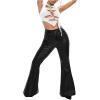 imageOYOANGLE Womens Cut Out Lace Up Round Neck Tie Front Asymmetrical Hem Crop Tank TopBeige