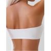 imageOYOANGLE Womens Floral Appliques Bikini Bandeau Tops Strapless Ruched Tube Top SwimwearWhite
