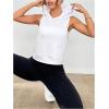 imageOYOANGLE Womens Letter Print Workout Hooded Tank Tops Sleeveless Open Side Racerback Athletic Gym TopsWhite