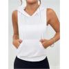 imageOYOANGLE Womens Letter Print Workout Hooded Tank Tops Sleeveless Open Side Racerback Athletic Gym TopsWhite