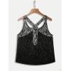 imageOYOANGLE Womens Letter Tape Criss Cross Cut Out Workout Tank Tops Gym Sleeveless Shirts ActivewearBlack