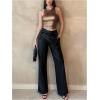 imageOYOANGLE Womens Metallic Ruched Round Neck Sleeveless Tank Top Y2K Slim Fitted Sports Casual Crop TopsBronze