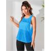 imageOYOANGLE Womens Sheer Sleeveless Crew Neck Sports Tank Top Sleeveless Athletic Workout ShirtsBlue