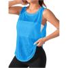 imageOYOANGLE Womens Sheer Sleeveless Crew Neck Sports Tank Top Sleeveless Athletic Workout ShirtsBlue