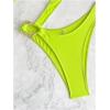 imageOYOANGLE Womens Ring Linked Cut Out One Shoulder One Piece Swimsuit High Cut Bathing SuitsLime Green