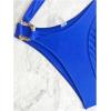imageOYOANGLE Womens Ring Linked Cut Out One Shoulder One Piece Swimsuit High Cut Bathing SuitsRoyal Blue